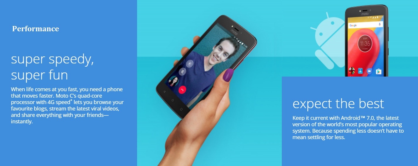 Lenovo Moto C Dual sim, 1GB+16GB Phone, 4G LTE 6