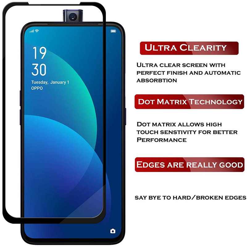 Oppo F11 Pro 9D Hardness front Black tempered Glass (2)