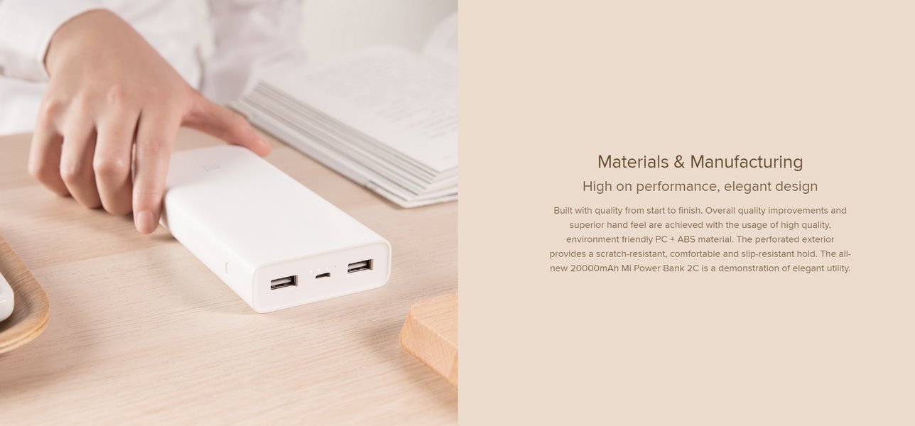 Xiaomi Mi 20000mAh Power Bank 2C Dual USB Banner - High Performance & Elegant Design