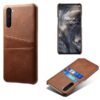 Oneplus-Nord-Luxury-Card-Holder-Hard-PC-Leather-Wallet-Case (Brown)