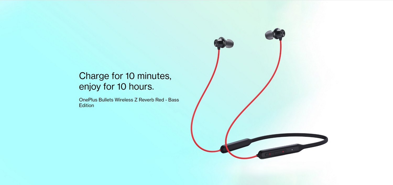 OnePlus Bullets Wireless Z Reverb Red - Bass Edition Banner