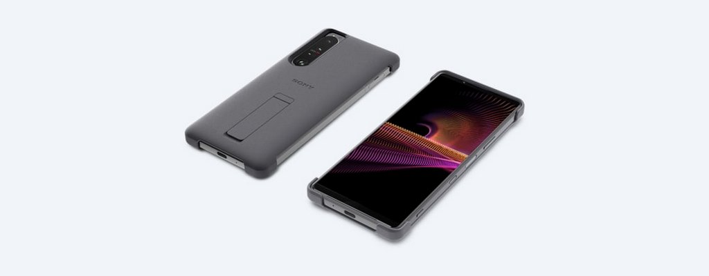 SONY XPERIA 1 III STYLE COVER WITH STAND - GREY (1)