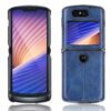 MOTOROLA RAZR 5G LUXURY LEATHER TEXTURE CASE - BLUE