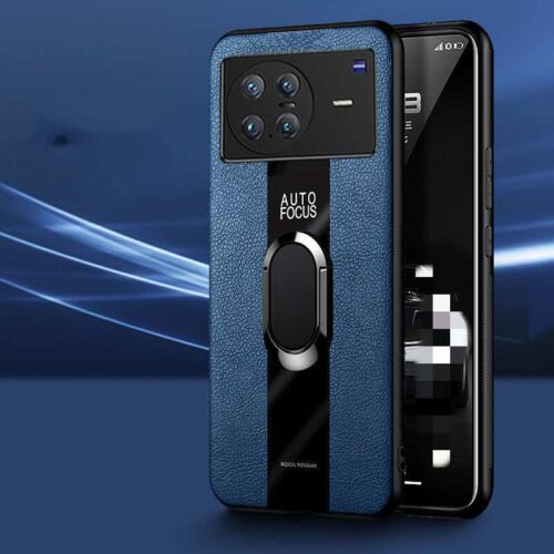 Vivo X Note PU Leather Ring Case - Blue