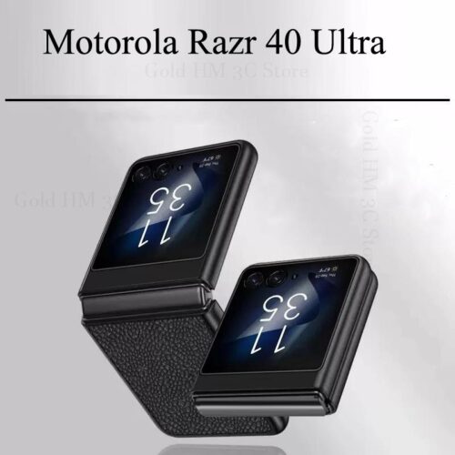 Motorola Razr 40 Ultra Leather Case - Black - Alezay Kuwait