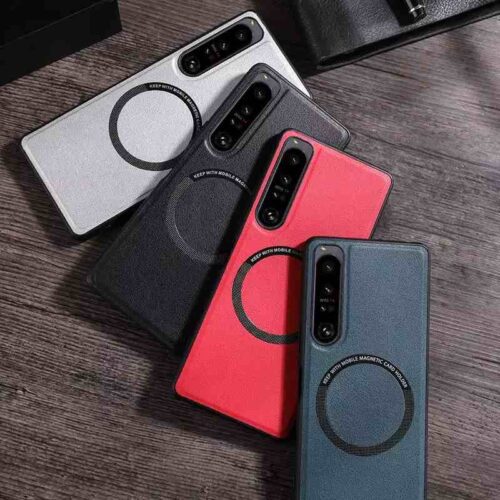 Sony Xperia 1 VI Luxury Cover PU Leather Magsafe Magnetic Case - Alezay Kuwait