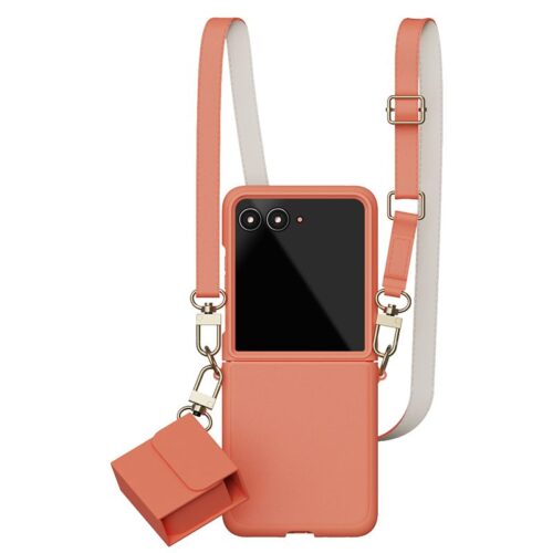 Motorola Razr 50 Ultra Leather Protective Case - Orange - Alezay Kuwait