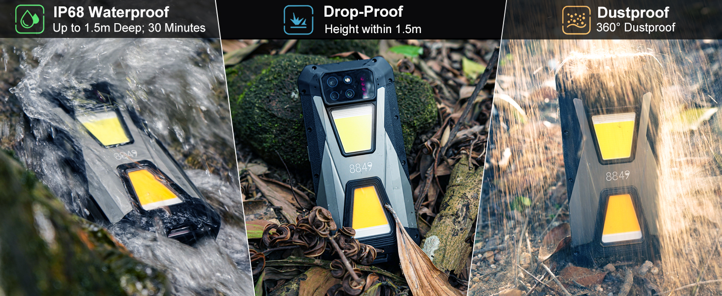 Unihertz 8849 Tank 3S - 15600mAh Battery 5G Rugged Smartphone with Built-in Projector - IP68 Waterproof - Alezay Kuwait