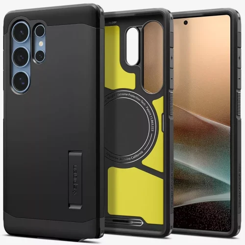 Samsung Galaxy S25 Ultra Case Tough Armor AI Spigen (MagFit) - Black - Alezay Kuwait - Spigen Kuwait