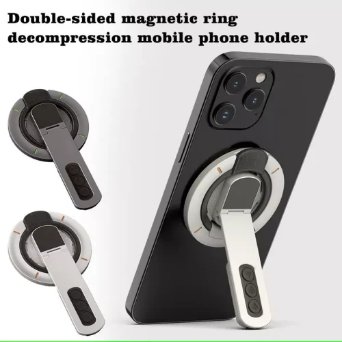 Double-sided Magnetic Phone Holder Ultra-thin 360° Rotatable Multifunctional & Multi-angle Adjustable Phone Holder - Alezay Kuwait