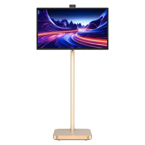 Powerology 32-inch Google 4K Smart Screen with 4K Camera and Stand - Gold - Alezay Kuwait - Powerology Kuwait
