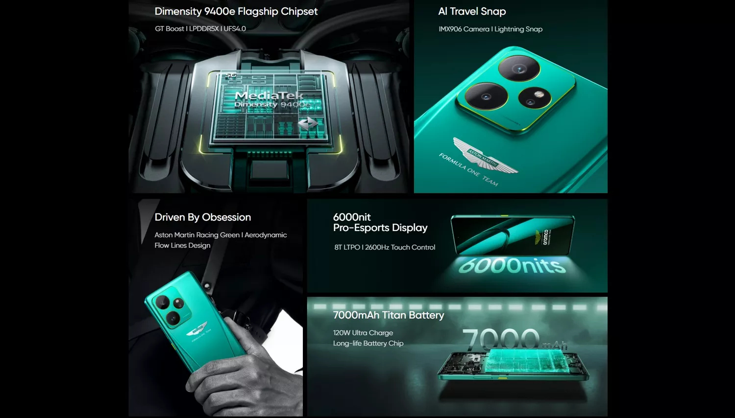 Realme GT 7 Deam Edition Limited Edition - Aston Martin Green - SPECS - Alezay Kuwait - Realme Kuwait