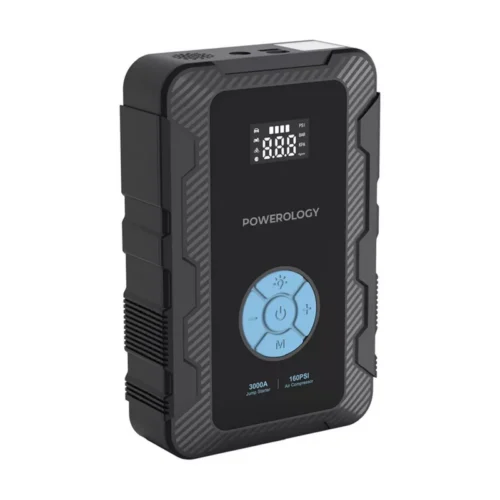 Powerology 20000mAh Power Bank Jump Start Air Compressor - Alezay Kuwait - Powerology Kuwait