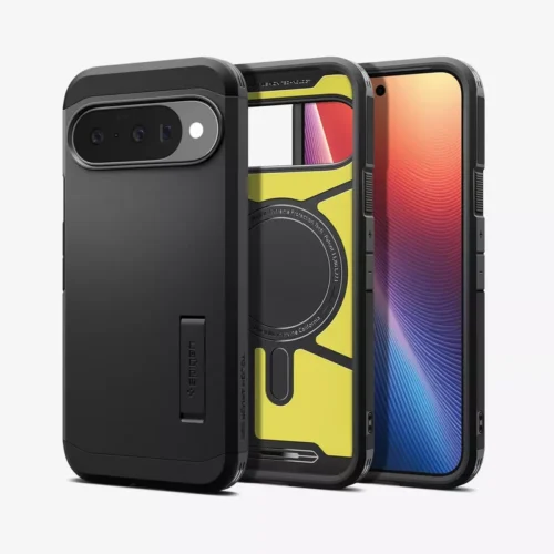 Google Pixel 10 Pro Case Tough Armor Magfit Spigen - Black - Alezay Kuwait - Spigen Kuwait