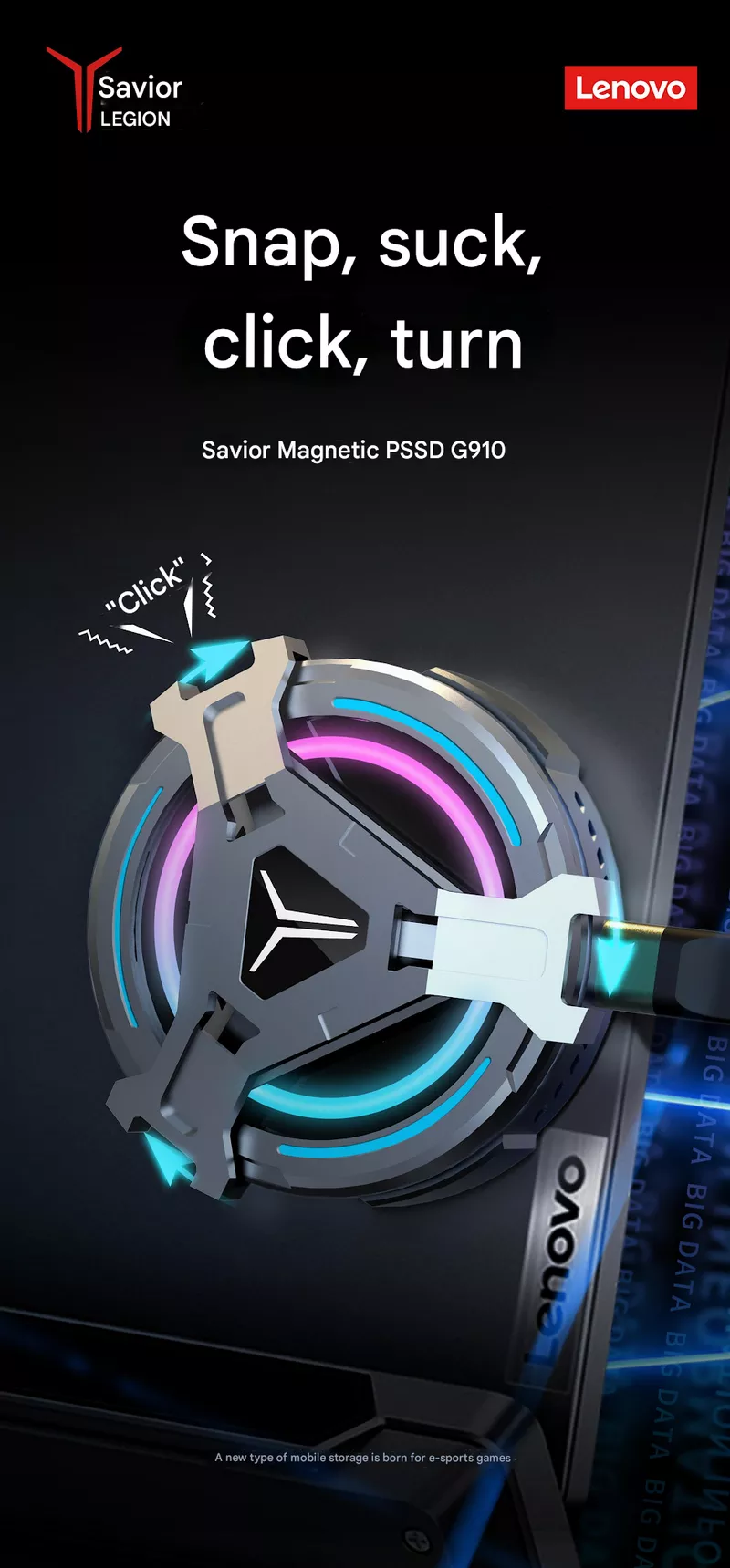 Lenovo Legion G910 Magnetic Portable SSD - Banner - Alezay Kuwait - Lenovo Kuwait