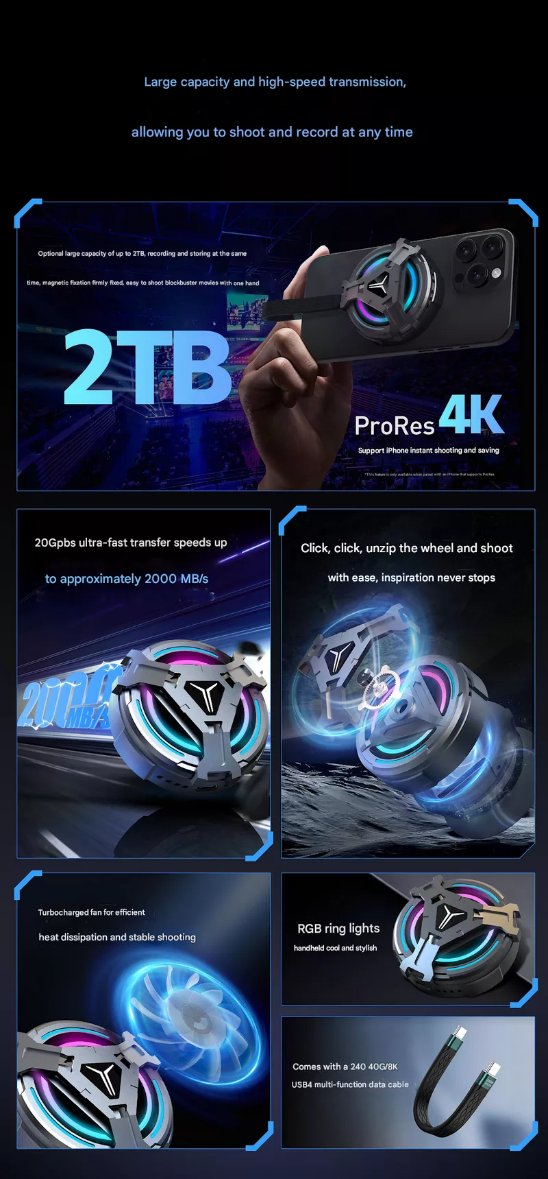 Lenovo Legion G910 Magnetic Portable SSD - Main Specs - Alezay Kuwait - Lenovo Kuwait