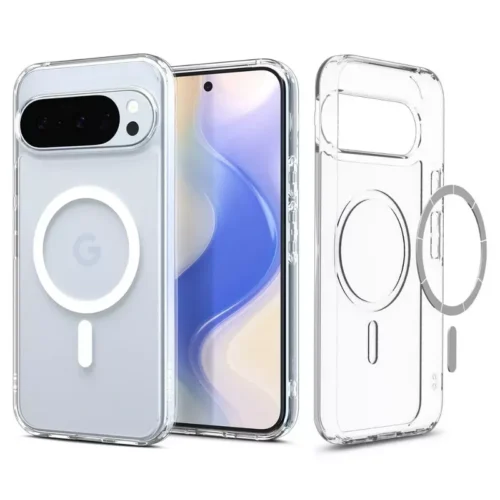 Google Pixel 10 Pro Case Ultra Hybrid Magfit Spigen - Clear White - Alezay Kuwait - Spigen Kuwait