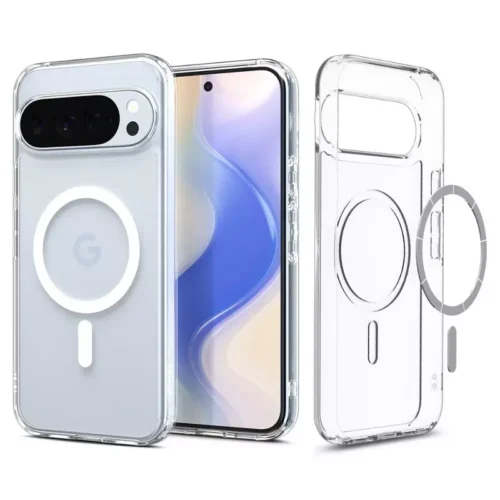 Google Pixel 10 Pro XL Case Ultra Hybrid Magfit Spigen - Clear White - Alezay Kuwait - Spigen Kuwait