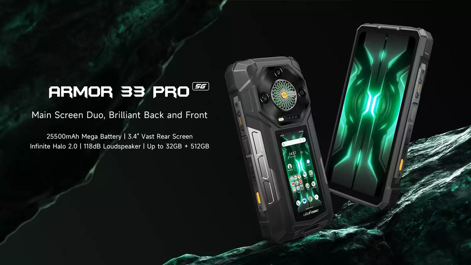 Ulefone Armor 33 Pro 5G 25500mAh Massive Battery with Dual-Screen Rugged Phone - Banner - Alezay Kuwait - Ulefone Kuwait