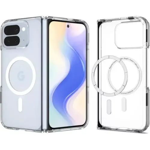 Google Pixel 10 Pro Fold Case Ultra Hybrid MagFit Spigen - Clear White - Spigen Kuwait - Alezay Kuwait
