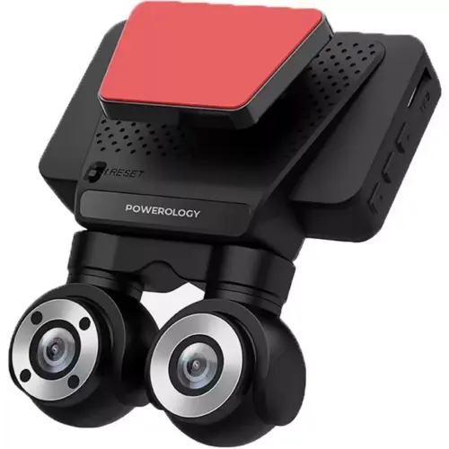 Powerology Dual Lens Dash Camera - Black (P4KCAM108)