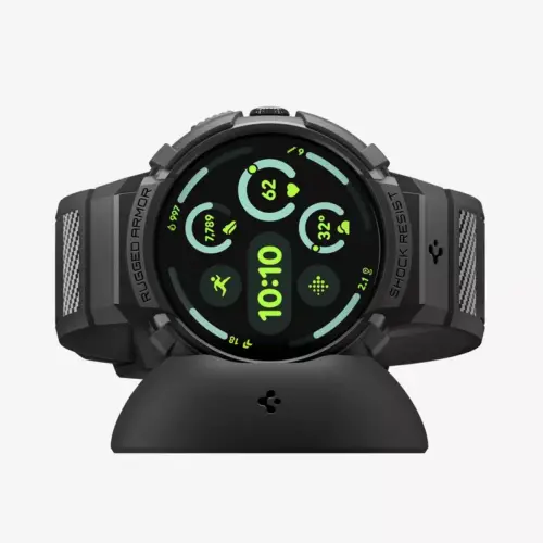 Spigen Rugged Armor Pro for Google Pixel Watch 4 Case Band with Charger Stand Protective TPU Cover - Spigen Kuwait - Alezay Kuwait