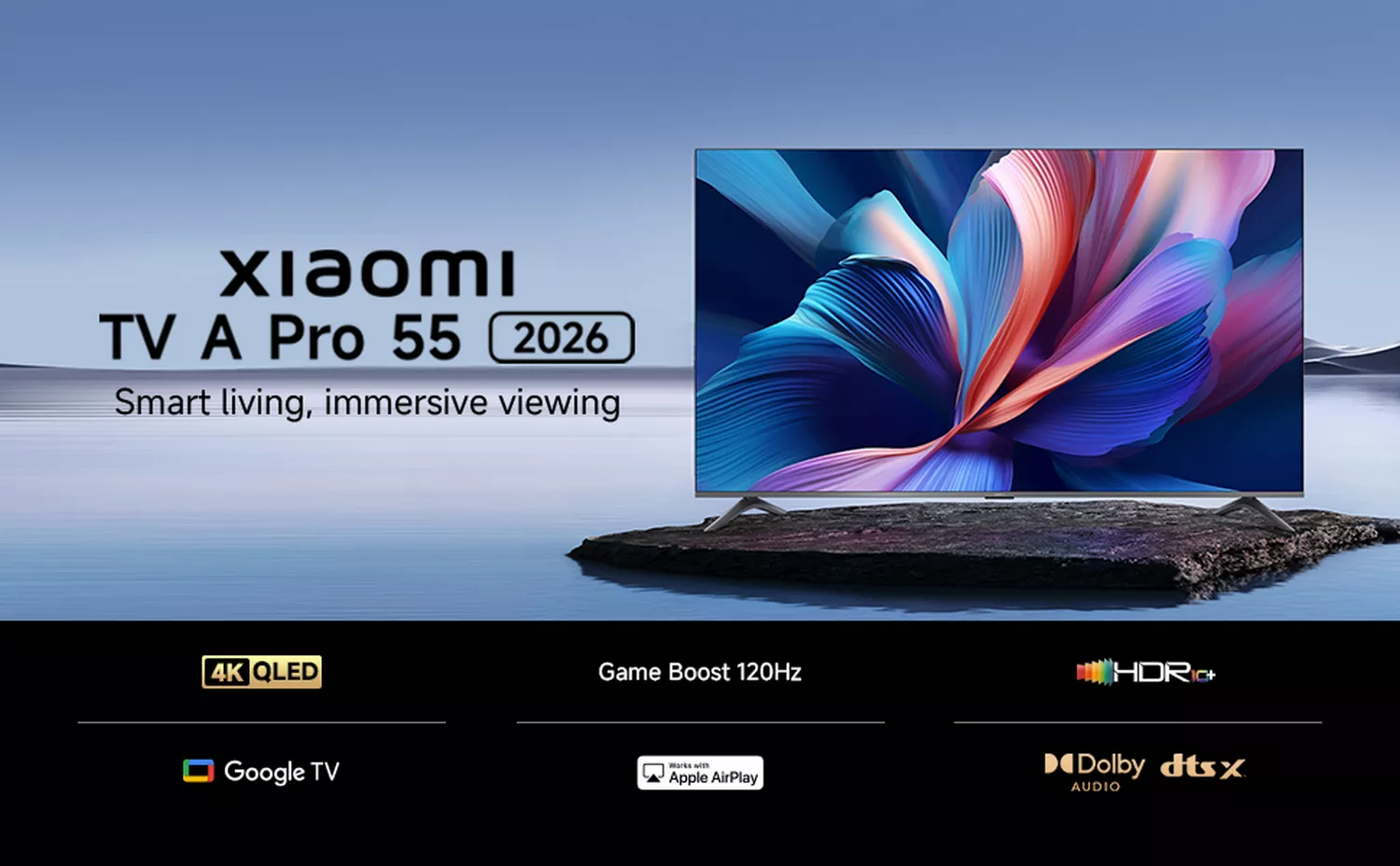 Xiaomi TV A Pro 55 2026 - Banner - Google TV - Alezay Kuwait - Xiaomi Kuwait