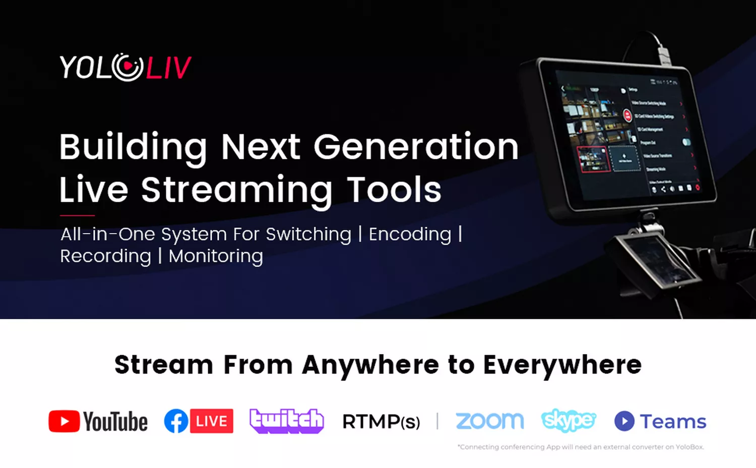 YOLOLIV YoloBox Pro - The Ultimate All-In-One Multi-Cam Live Streaming & Switching System - Yololiv Kuwait - Alezay Kuwait