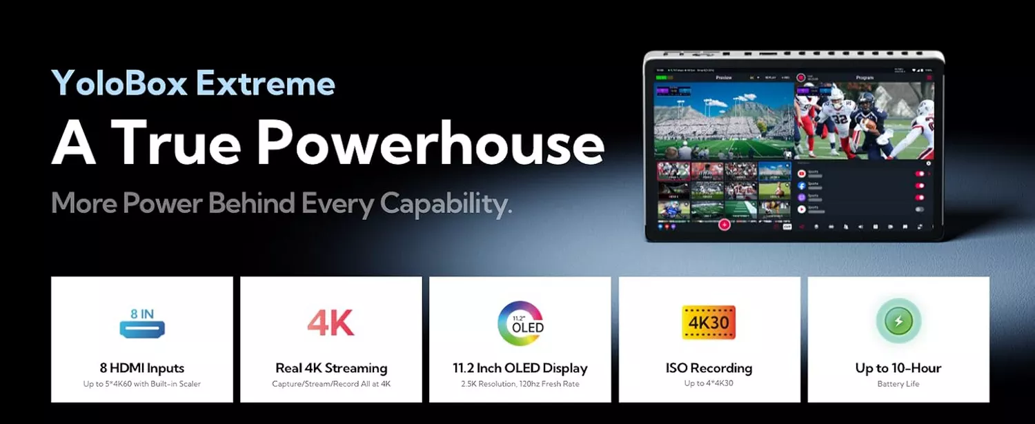 YoloLiv YoloBox Ultra - All-in-One Live Streaming Equipment with 8 HDMI Inputs, 2 HDMI Out - Yololiv Kuwait - Alezay Kuwait
