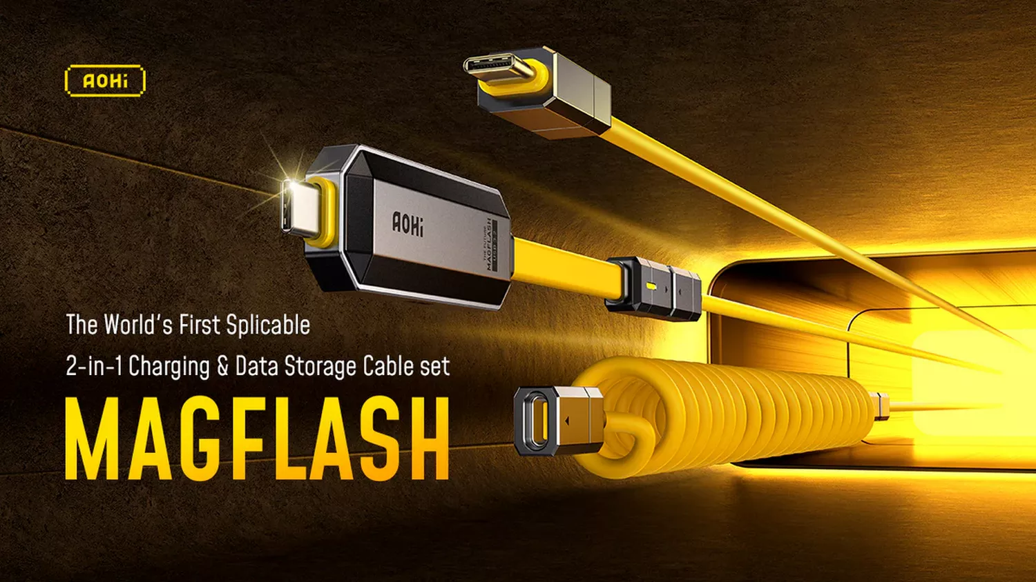 AOHI The Future Magflash 2-in-1 Charging & Data Storage Cable Set - 512GB - Aohi Kuwait - Alezay Kuwait