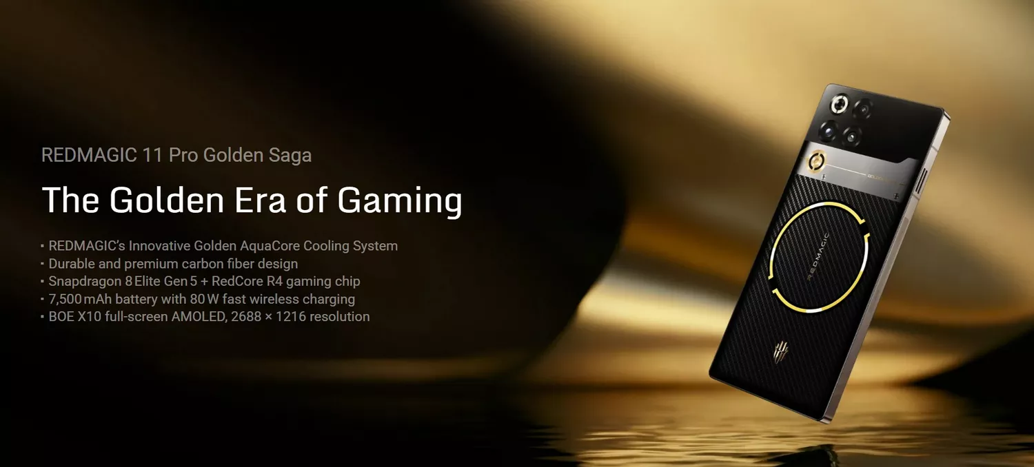 REDMAGIC 11 Pro Golden Saga Limited Edition Bundle - Specs - REDMAGIC Kuwait - Alezay Kuwait
