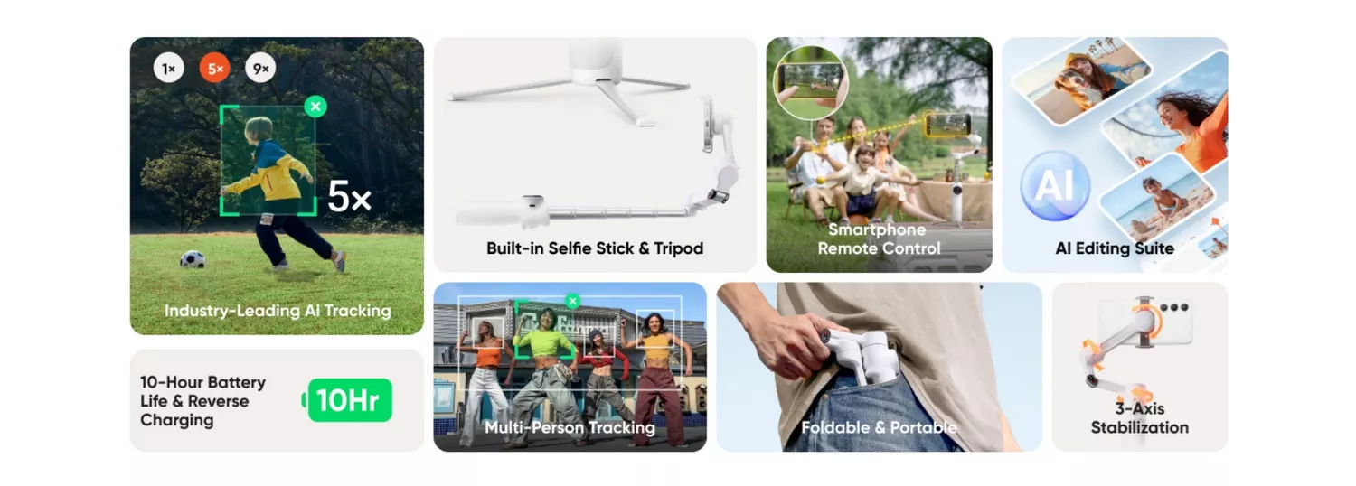 Insta360 Flow 2 Standard Bundle - Insta360 Flow 2 Pro - Specs - Insta360 Kuwait - Alezay Kuwait